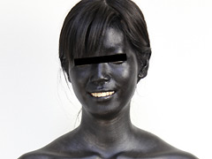 全身真っ黒塗り尽くしウェット&メッシー Black Painting004